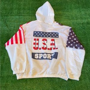 Stefano Man 90s U.S.A. Sport Olympic Patriotic Windbreaker
